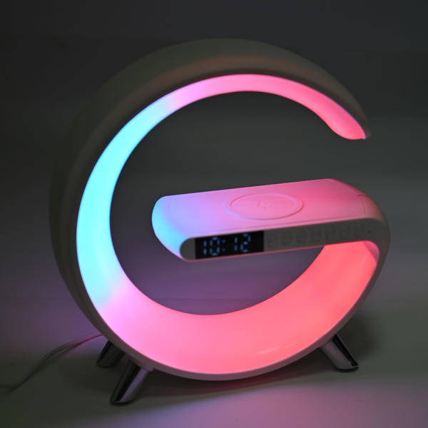 RGB Atmosphere Light Alarm Clock Bedside Lamp Charger G Shape LED Lamp